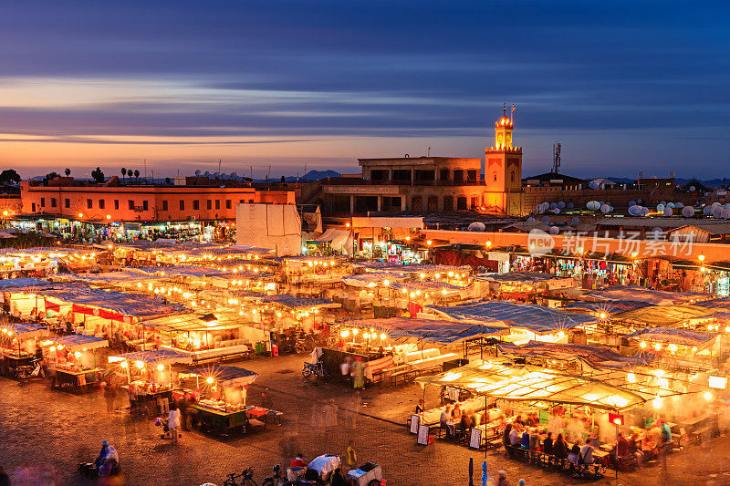 Djemaa el Fna广场，马拉喀什，摩洛哥